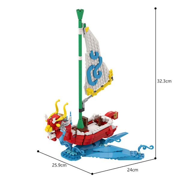 MOC The Legend of Zelda The Wind Waker Byggklossar Set Rörlig Våganordning