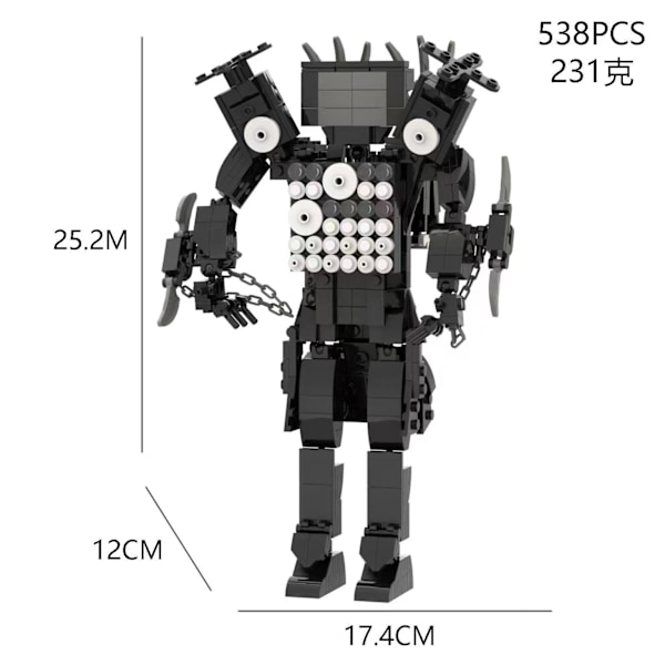 MOC Skibidi Toalett Byggklossar Set Titan Speakerman Cameraman Tvman Klossar 39