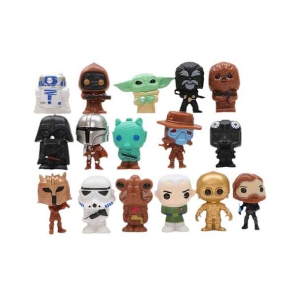 16 st/set Star Wars Anime Mandalori Figur Action Darth Vader Leksaker Modell Gåva