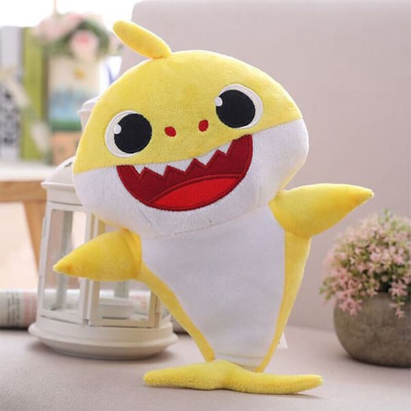 Sjungande och lysande Baby Shark-gosedjur för barn, mjukdjur, fest, barn AD Blue