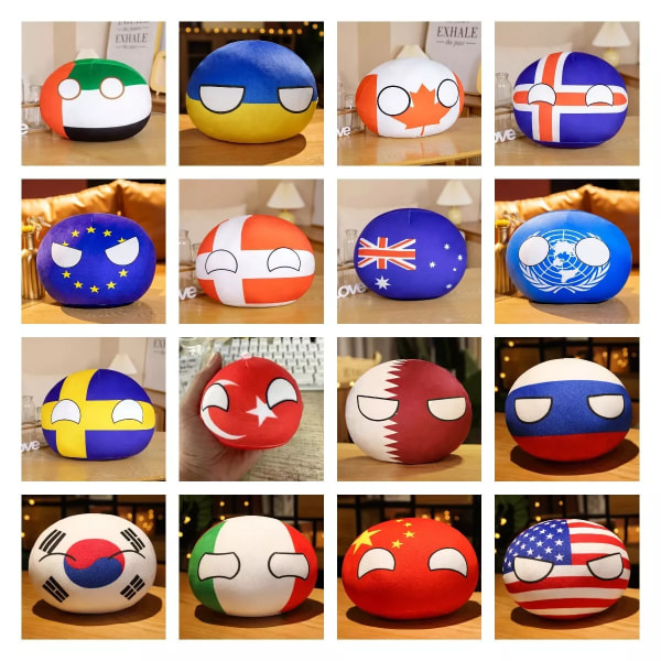 Plush Polandball Kudde Countryball Tyskland USA Storbritannien Country Ball Fylld Dekoration Italy 10cm/3.94in