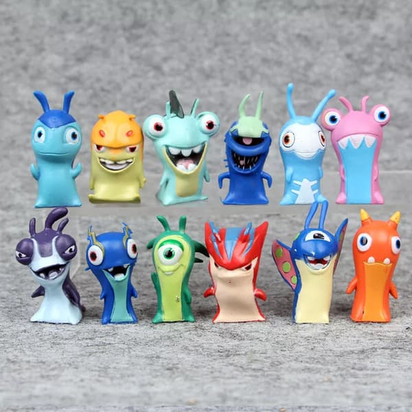 Slugterra 24st Lot Actionfigurer PVC-leksaker Burpy Bludgeon Slugs Barngåva