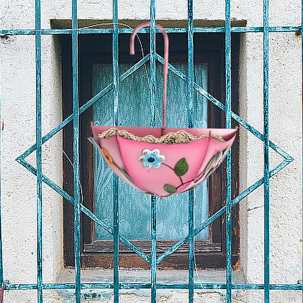 Water Drinker Charmig vindspel Paraply Hummingbird Feeder Wild Bird Feeder B