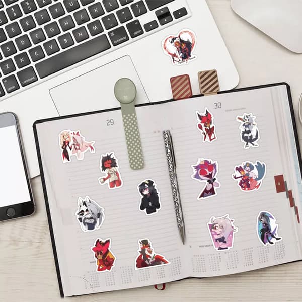 120X Helluva Boss Blitzo Moxxie Stickers Hitman hellhound Loona iPhone Bulk Rea