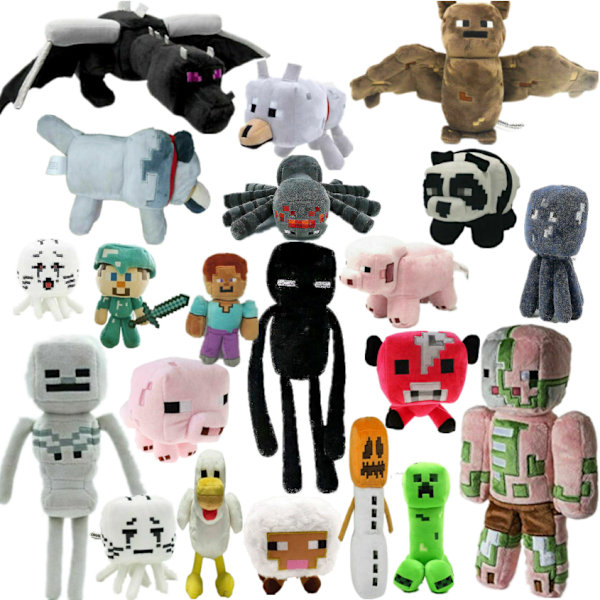 MINECRAFT Creeper Enderman Fyllning Plyschleksaker Julklappar My World Överdimensionerad docka 21cm Turtle