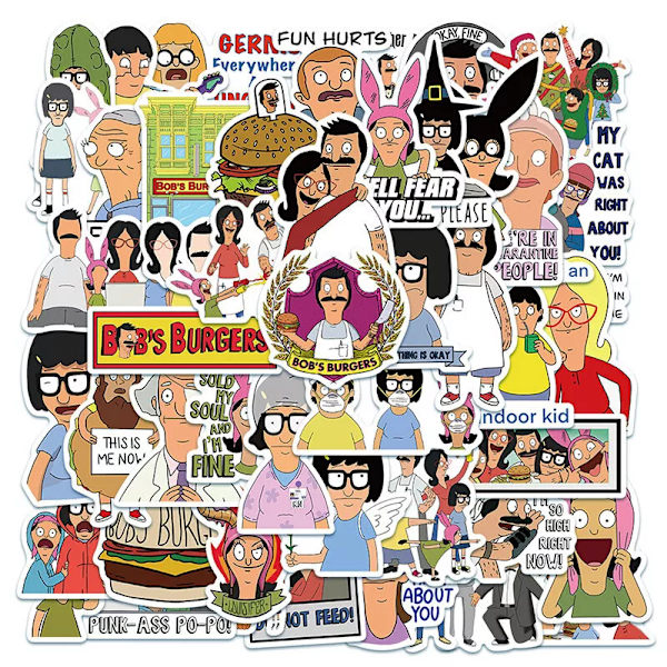 50X tecknade Bobs hamburgare Bob Belcher Linda familjekaraktärer Graffiti klistermärken