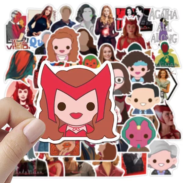 50st Wanda Vision Wanda Maximoff Vision TV Series Silhouette Graffiti Stickers