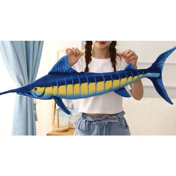 39" Atlantic Blue Marlin Fish Kudde Gosedjur Plyschleksaker Docka Barnpresenter