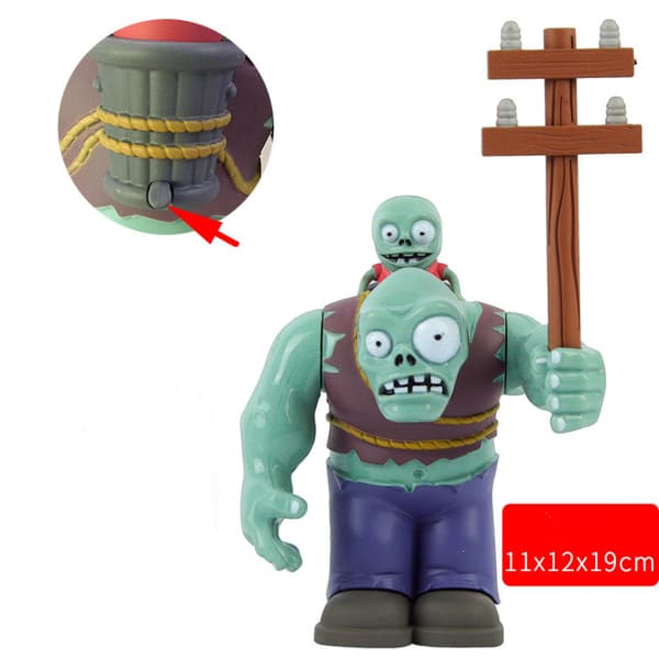 Plants VS Zombies Actionfigur PVZ Ärtkanon &amp; Zombie Figur Leksaksset Spel 4PCS Zombie