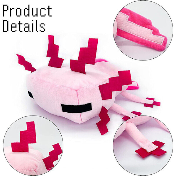 30cm Rosa Blå Salamander Minecraft Plyschdocka Axolotl Mjuk Gosig Leksak 1-2 ST 30cm Blue+Pink(2pcs)