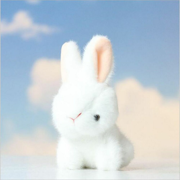 1 ST tecknad plysch kanin leksak små dockor mjuk kanin bukett semester gåva white-Bunny