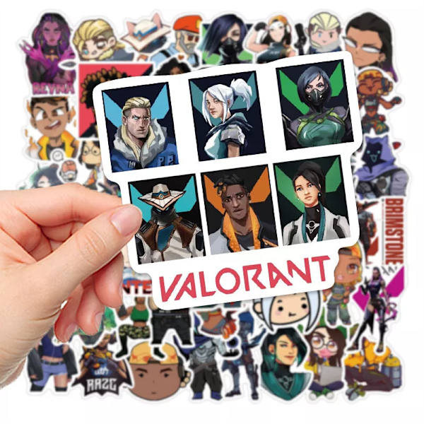 50X Valorant Video Game Characters Stickers Laptop Scrapbook Hydro Flasks Telefon