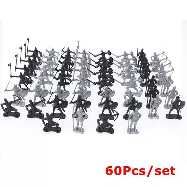 60st/ set Medieval Knights Warriors Barnleksak 5-7cm Soldater Figurer Modell