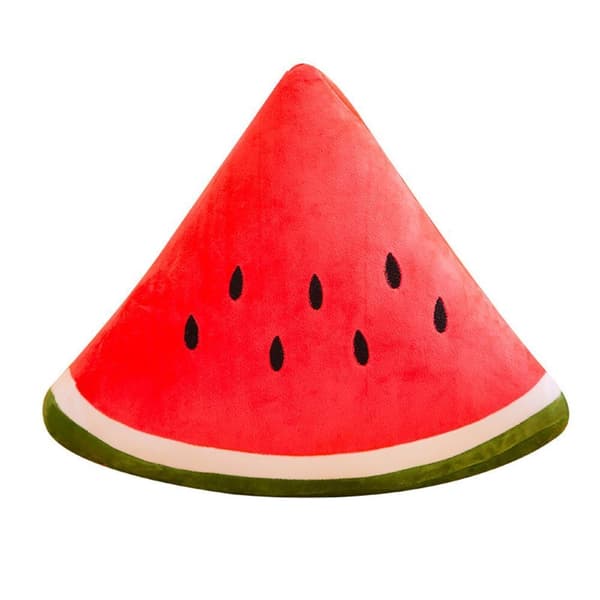 Ny simulering vattenmelon plysch kudde Mjuk fylld plysch Real Life fruktleksaker triangle