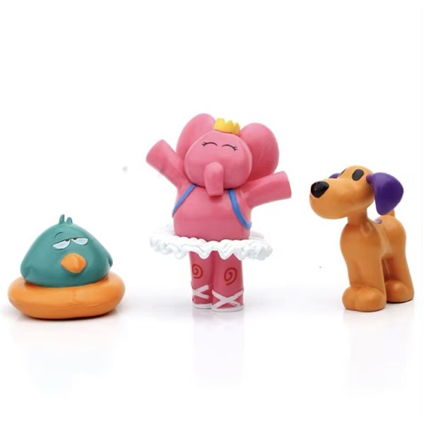 7 st/set Pocoyo Djur PVC Tecknade Figurer