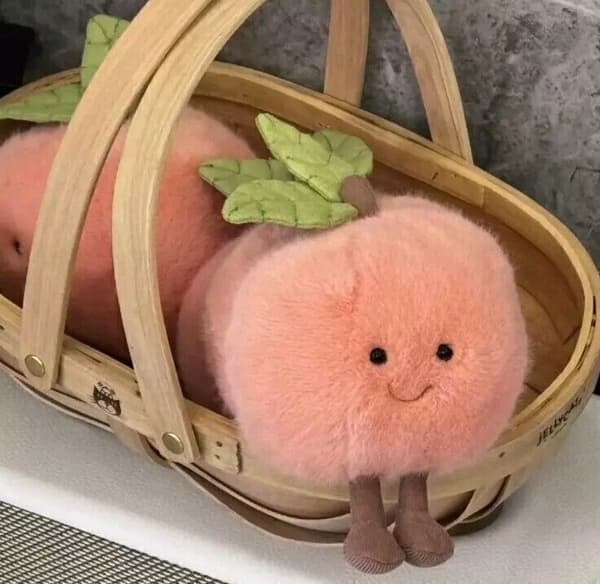 JC Style Amuseable Fuzzy Peach Plysch – Varumärke amp Bedårande Gåva UK