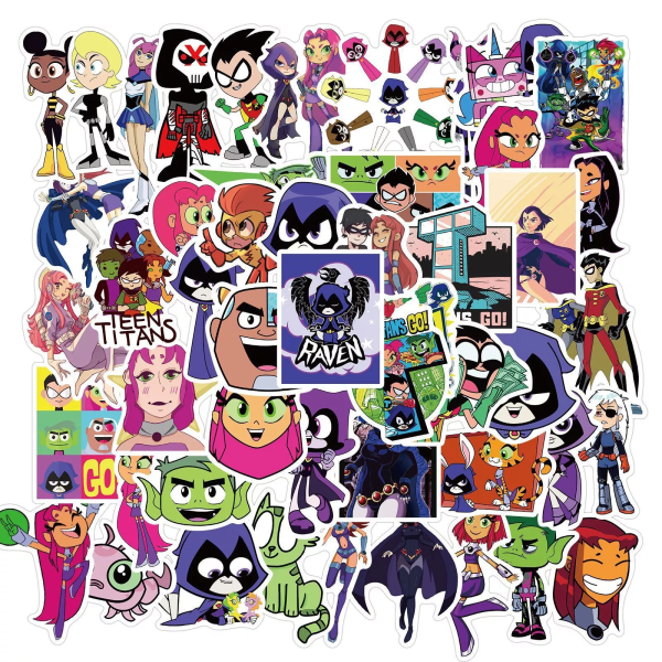 50/100X Teen Titans Go Stickers Animerad TV-serie Robin Raven Starfire Graffiti 50pcs Teen Titans Go A