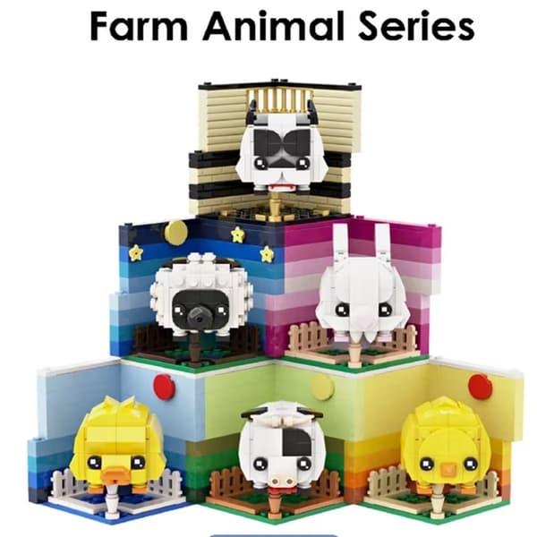 Sött Djur Byggklossar Set - Panda, Koala, Tiger & Fler DIY Leksakspresent Duck