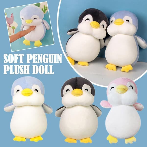 NewLovely Mjuk Stor Pingvin Plyschleksaker Fyllda Tecknade Plyschdjur Docka ◇ E3G3 Black A 30cm