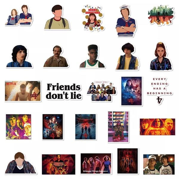 52st Stranger Things 4 Nya Series Stickers Skateboard Laptop Bil Bagage DIY