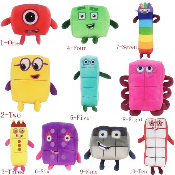 Numberblocks Digital Blocks Anime Gosedjur Plyschdocka Barn Actionfigur Mjuka Leksaker digit9-17cm