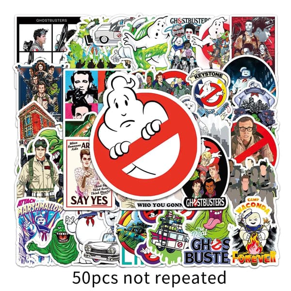 50X Ghostbusters Film Tecken Stickers Dekaler Hydro Flasks Telefon PC Graffiti