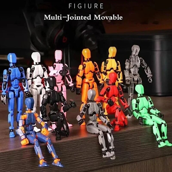 Multi-ledad Rörlig Formskiftande Robot 2.0 3D-Printad Mannekäng Docka Action Red-Blue