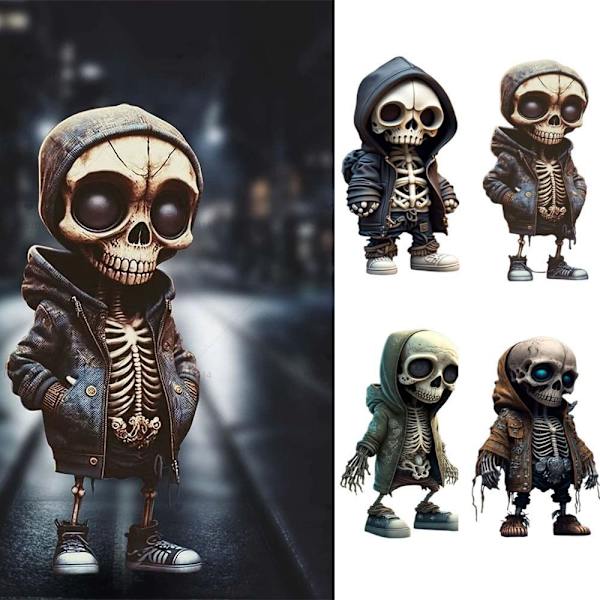 Coola Skelettfigurer i Resin Halloween Skelettfigur Dödskalle Skräckinjagande- C