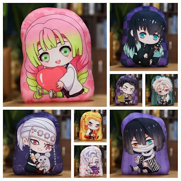 Anime Demon Slayer Kimetsu No Yaiba Plysch Kudde Hänge Uppstoppad Barnleksak Present Tokitou Muichirou