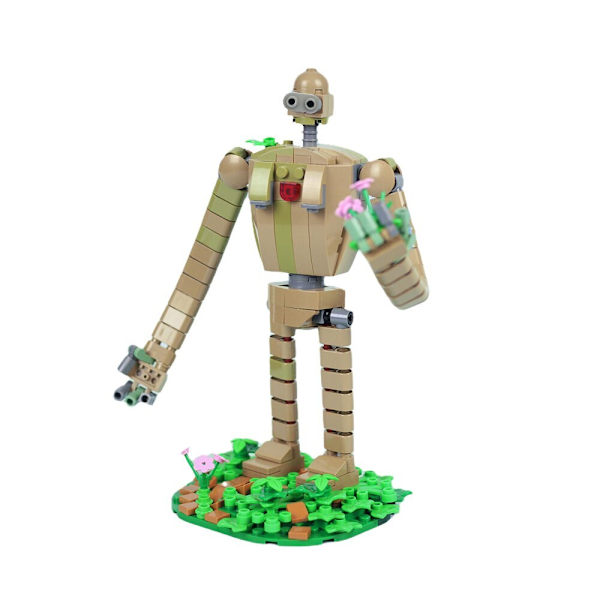 MOC Studio Ghibli Slottet i himlen Robot Soldat Stridsmodell Byggklossar
