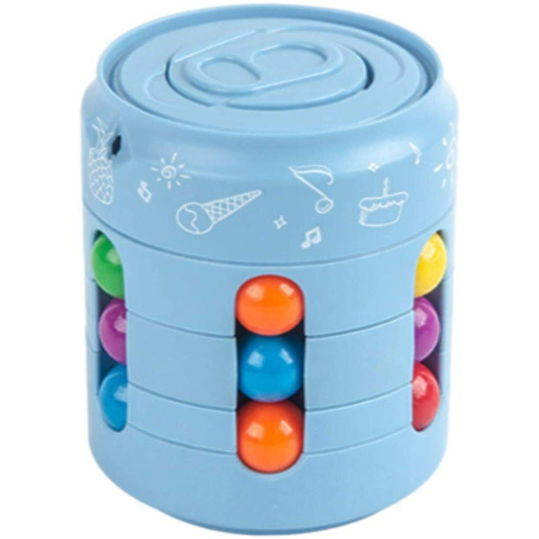 Magic Cube Dekompression Gyro Stress Reliever Leksaker Fidget Toy Plast Activity Rotating Spinner Cube (Blue)