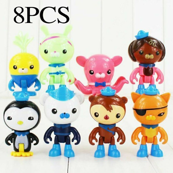 8 st Octonauts Figurer Octo Crew Pack Leksats Actionfigurer Dockor Leksaker Present.