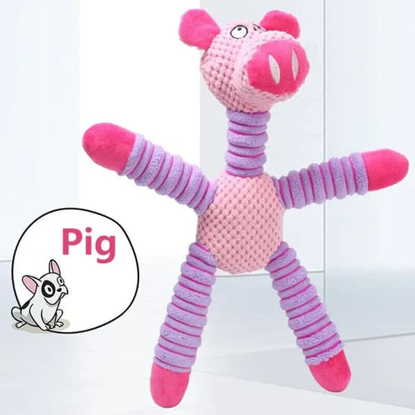 Oförstörbar Stor Hundleksak Pipig Mjuk Molar Plysch C