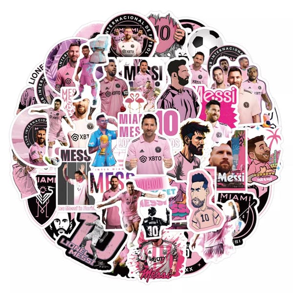 50X Messi Fotboll Legend Ballon d'Or-klistermärken Telefon Gitarr Fan Samla Scrapbook