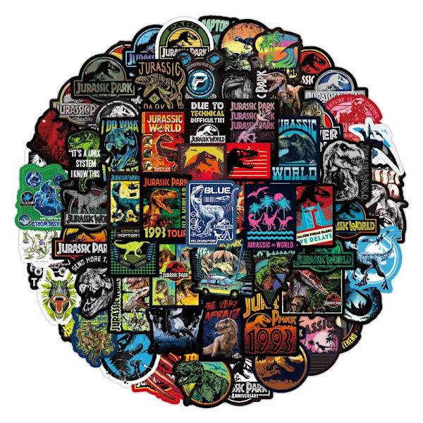 75 st Klassiska Jurassic Park Tema Dinosaurier Posters Gitarr Hydro Flasks Stickers