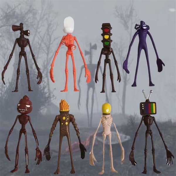 8 st/set Siren Head Actionfigur Leksak Barnpresent Urban Legend Foundation SCP Leksaker