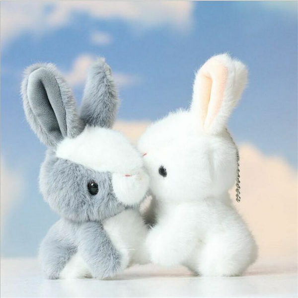 1 ST tecknad plysch kanin leksak små dockor mjuk kanin bukett semester gåva white-Bunny