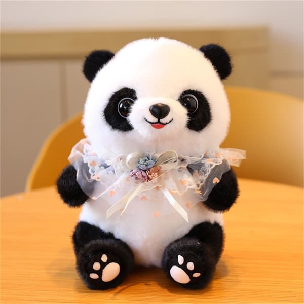 Panda Dockor, Mjuka Gosedjur Plyschleksaker Alla Hjärtans Dag Dekor Gåvor White