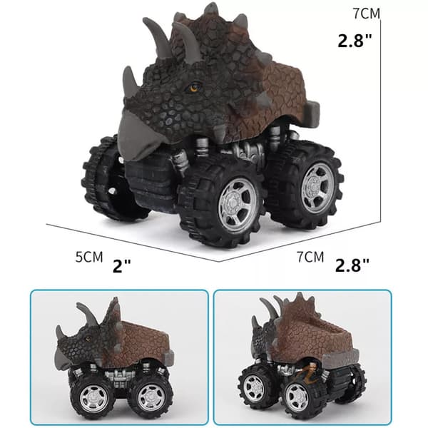 4st Dinosauriebilar Pull Back Vehicle Set Mini Djur Bil Pojkar Leksaker Födelsedagspresent