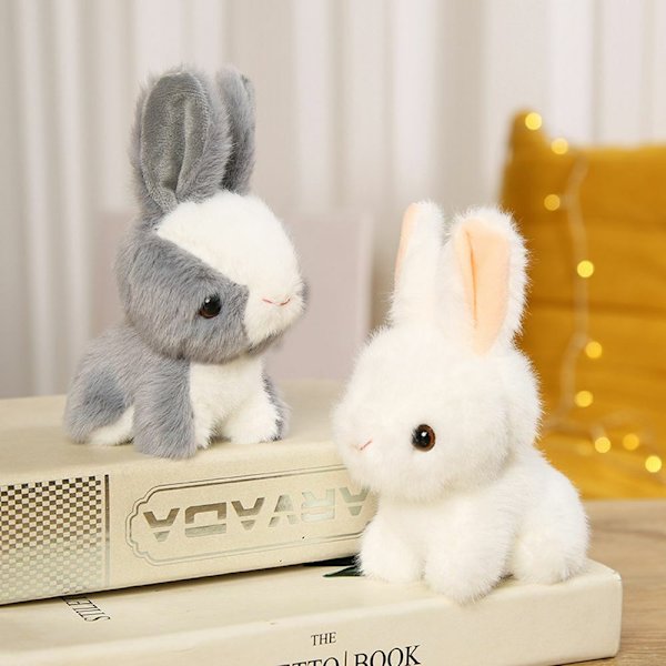 1 ST tecknad plysch kanin leksak små dockor mjuk kanin bukett semester gåva white-Bunny