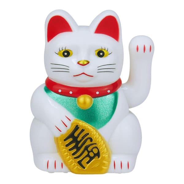 Lyckokatt Vinkande Arm Livfull Kattfigur Söt Maneki Neko För Lycka White