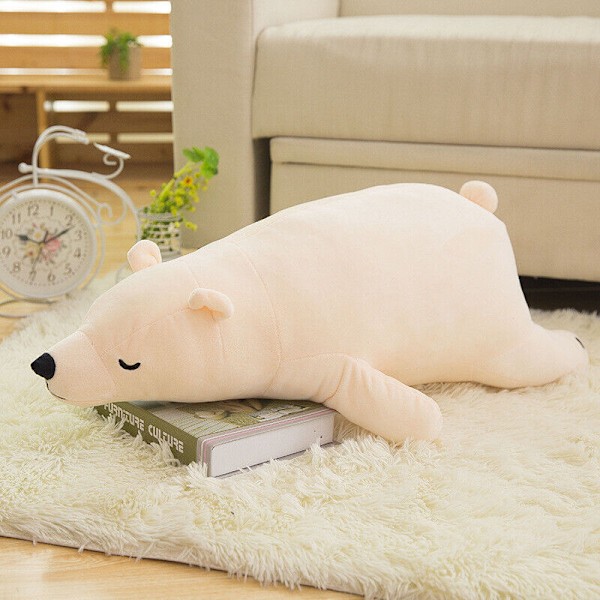 Jättestor Vit Isbjörn Gosedjur Plysch Mjuk Djur Bebisdocka Kudde Leksak Present Dressing，White 60cm