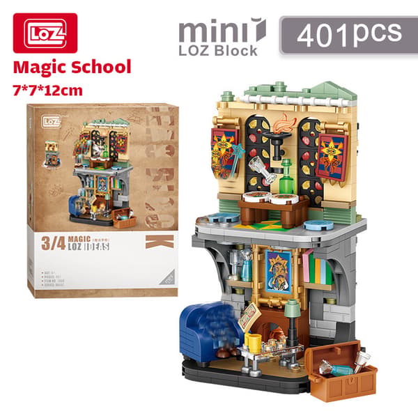 LOZ Mini Blocks Gatuvy DIY Byggset Mikro Radhus Modell Kreativ Gåva Pharoah With box