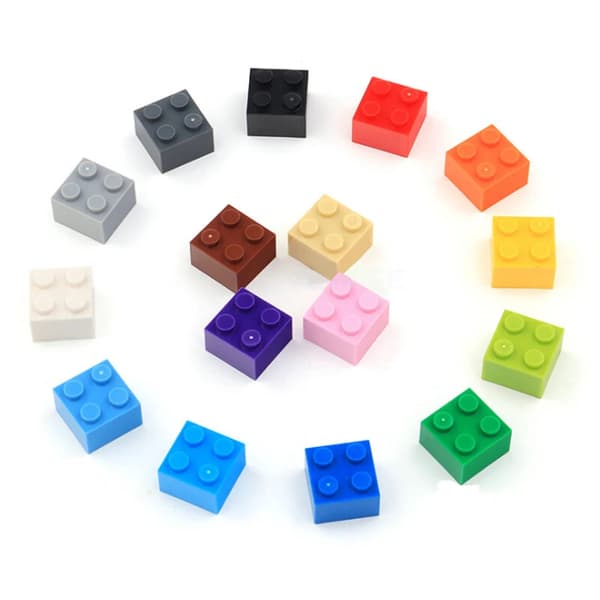 76 st DIY Byggklossar Tjocka Figurer Tegelstenar 2x2 Prickar Kompatibla med 3003 Orange 76pcs