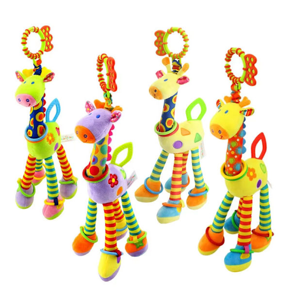 Mjuk Giraff Djur Handbjällror Skallror Plysch Spädbarn Småbarn Bil Säng Hängande Leksak B 3