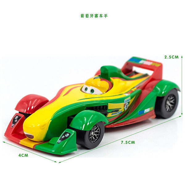 Disney Pixar Bilar 3:e Lot Lös Blixten McQueen 1:55 Diecast Modellbil Leksaker Portuguese racer