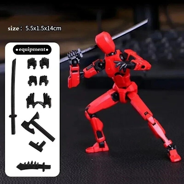 Multi-ledad Rörlig Formskiftande Robot 2.0 3D-Printad Mannekäng Docka Action Yellow