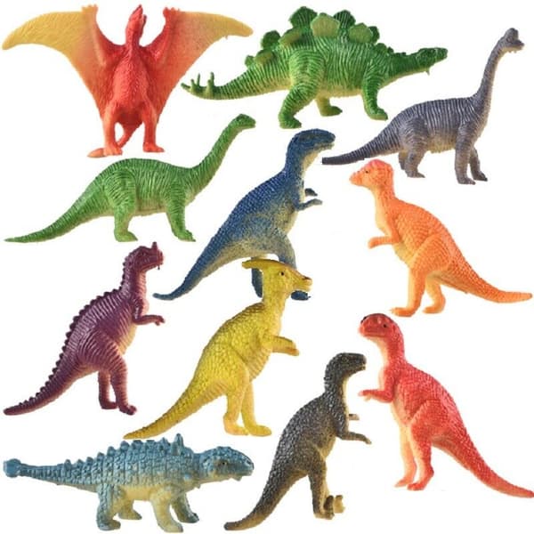 12x Barn små plastfigurer Vilda dinosauriedjur Dinosauriemodell Leksaker Present