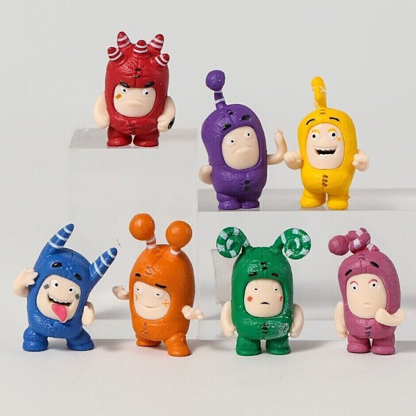 7 st Anime Tecknad Oddbods Leksak Docka PVC Figur Samlarobjekt Modell Set Gåva Barn