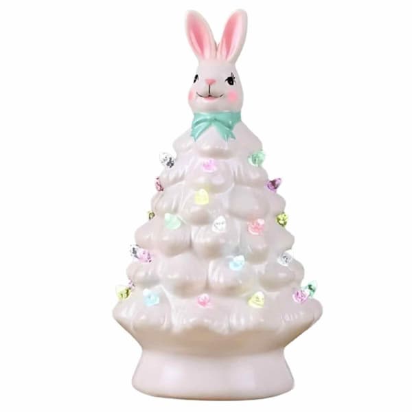 Bunny Tree Staty påsk prydnad dekorationer inomhus våren bordsskiva dekoration